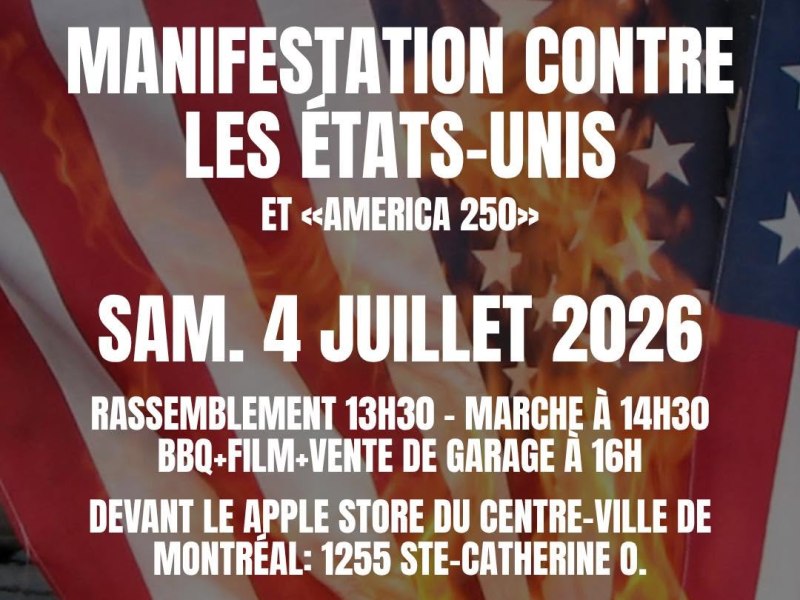 250 ans des USA : Manifestation contre l&rsquo;impérialisme américain
